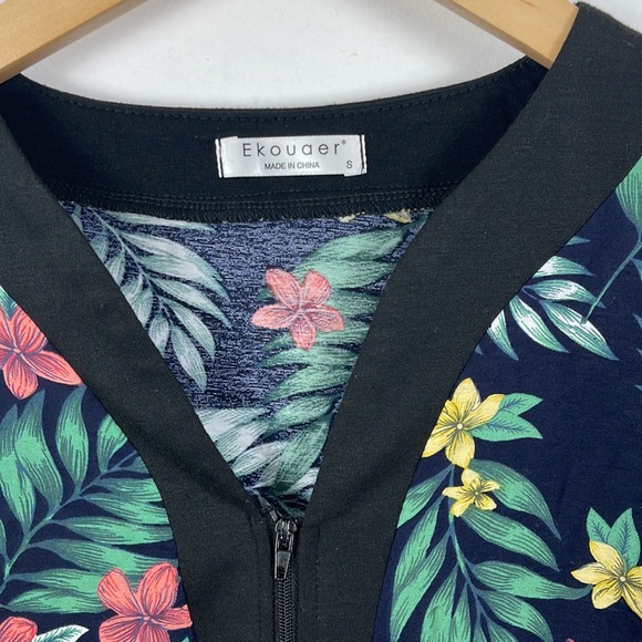 Ekouaer Floral Long Robe Dress - S - Picture 4 of 5